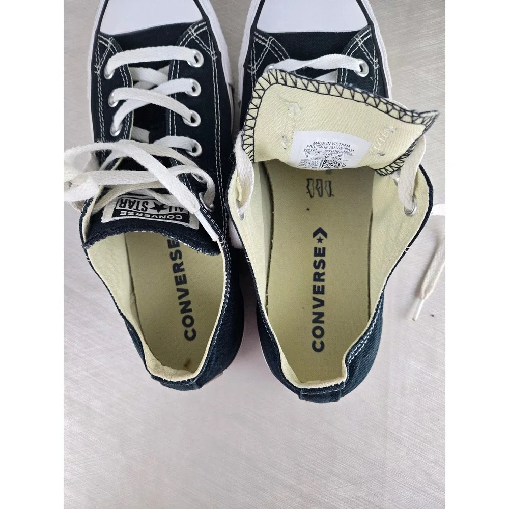 Classic Low-Top Canvas Sneakers - Black - Picture 9 of 12